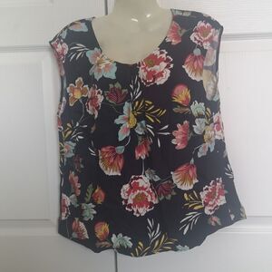 Promod Ladies Floral Print Open Back With Knot 6 Navy Blue